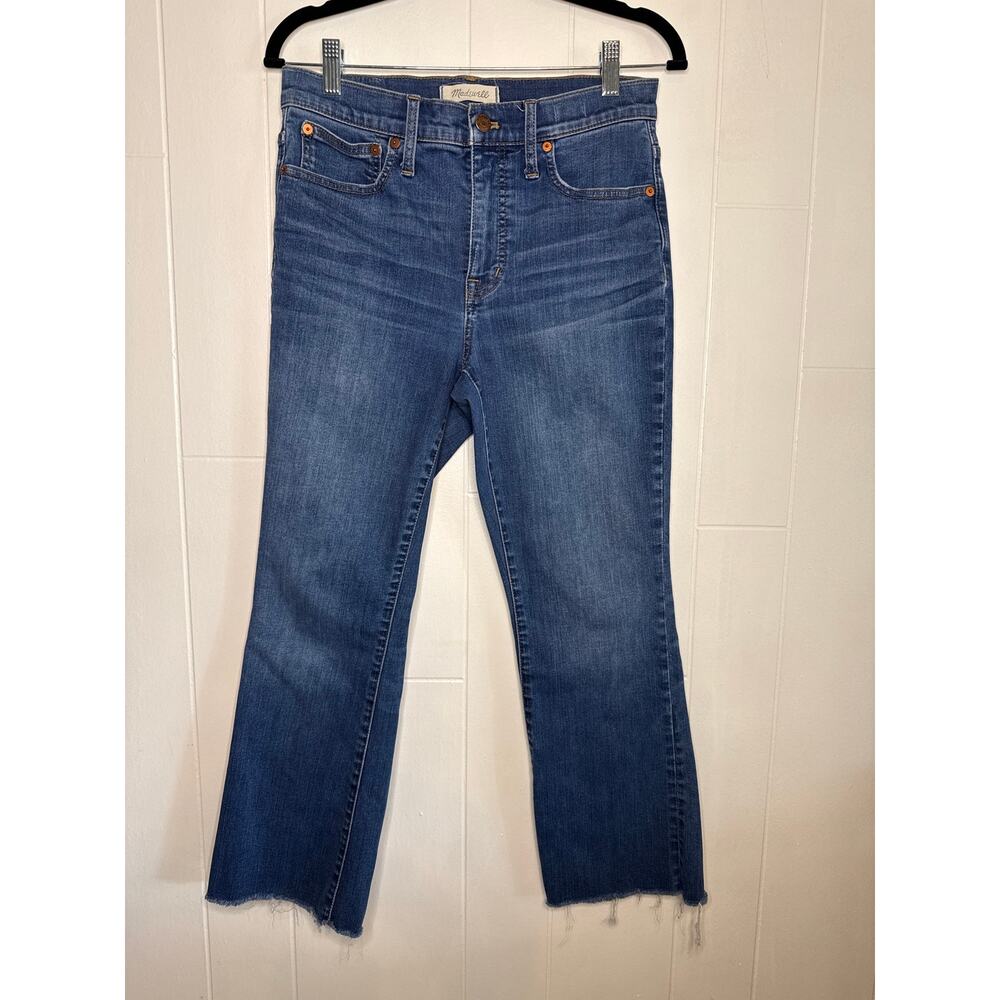 Madewell Cali denim boot raw hem cropped 27